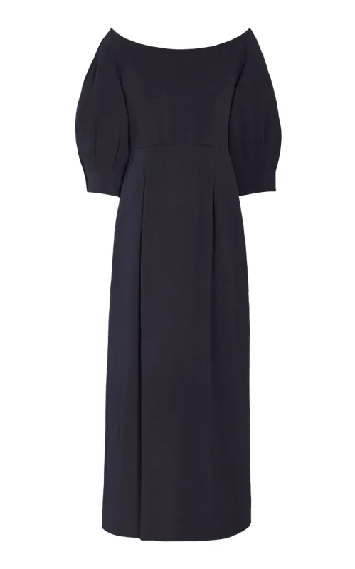 Majano Dress in Dark Navy Hemp Cotton sold by Gabriela Hearst