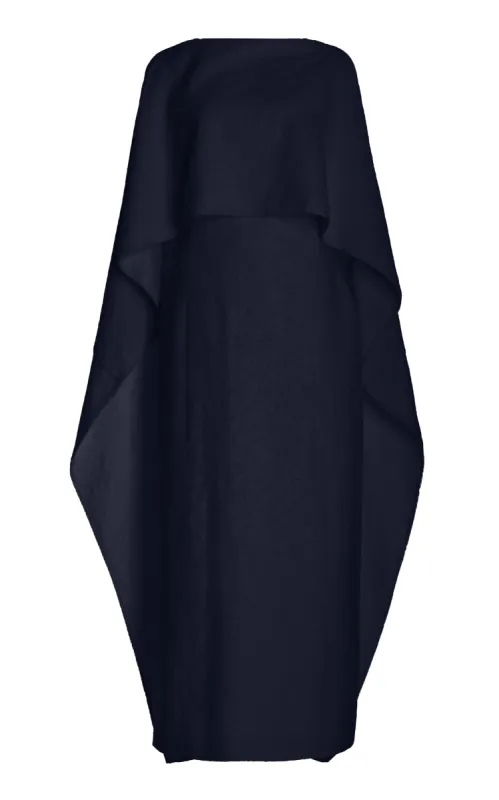 Hunter Dress in Dark Navy Cashmere Silk sold by Gabriela Hearst