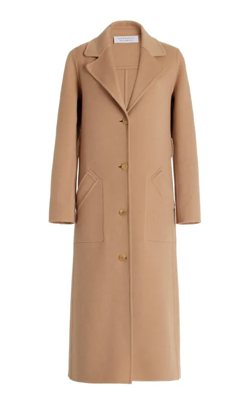William Coat in Camel Double-Face Recycled Cashmere sold by Gabriela Hearst