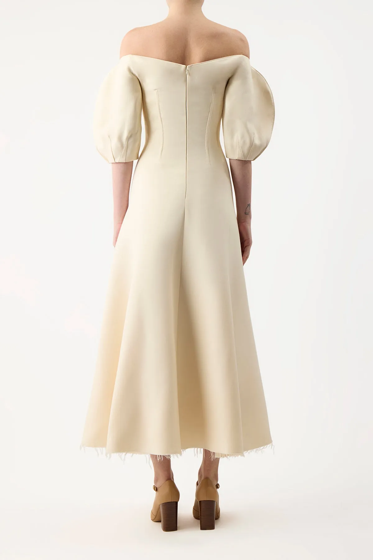Buisier Dress in Ivory Wool Silk Cady sold by Gabriela Hearst product image thumbnail 4