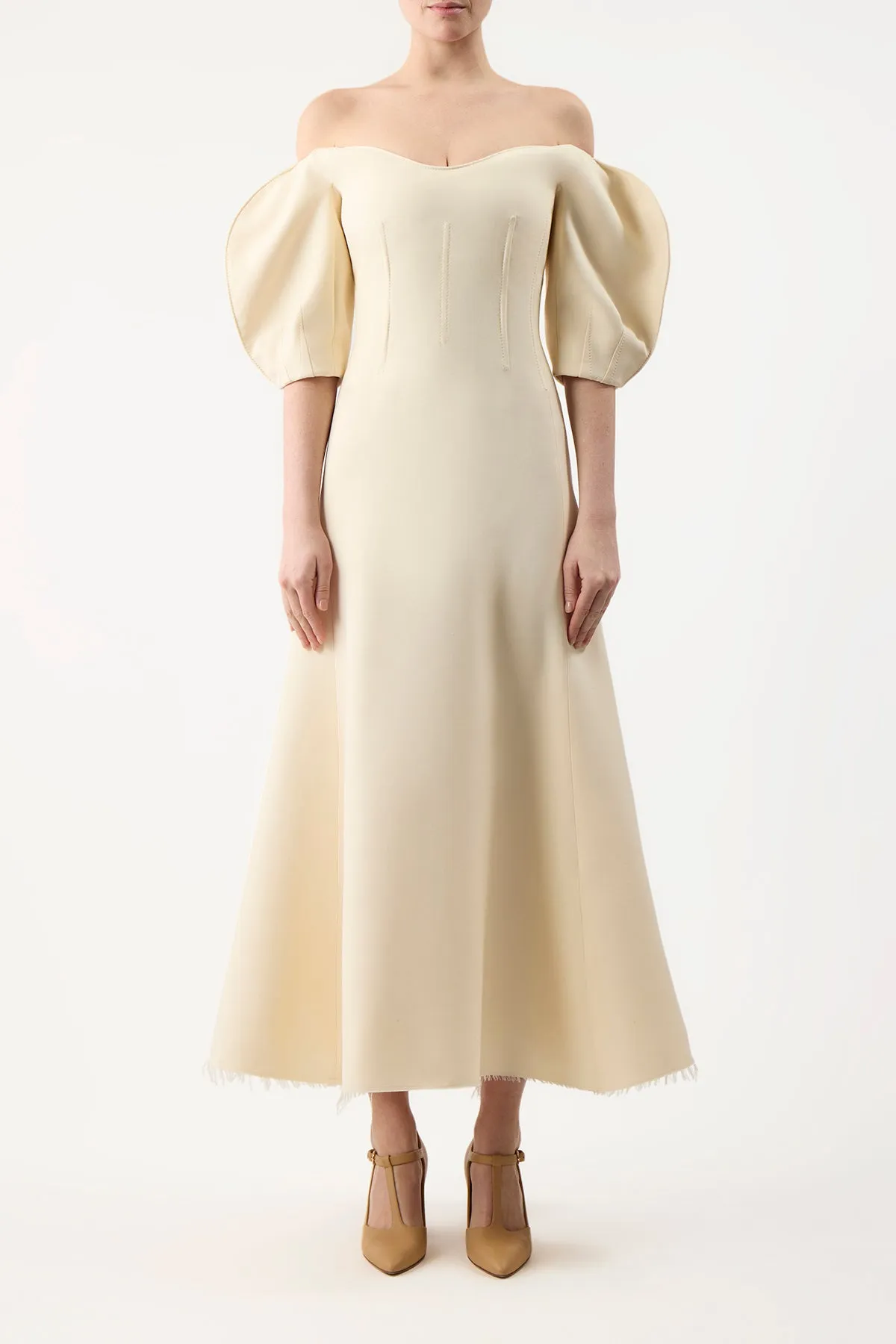 Buisier Dress in Ivory Wool Silk Cady sold by Gabriela Hearst product image thumbnail 2