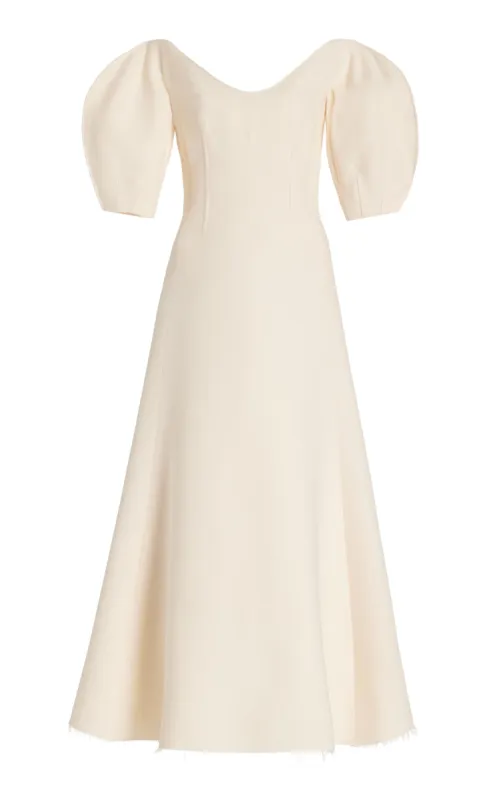 Buisier Dress in Ivory Wool Silk Cady sold by Gabriela Hearst