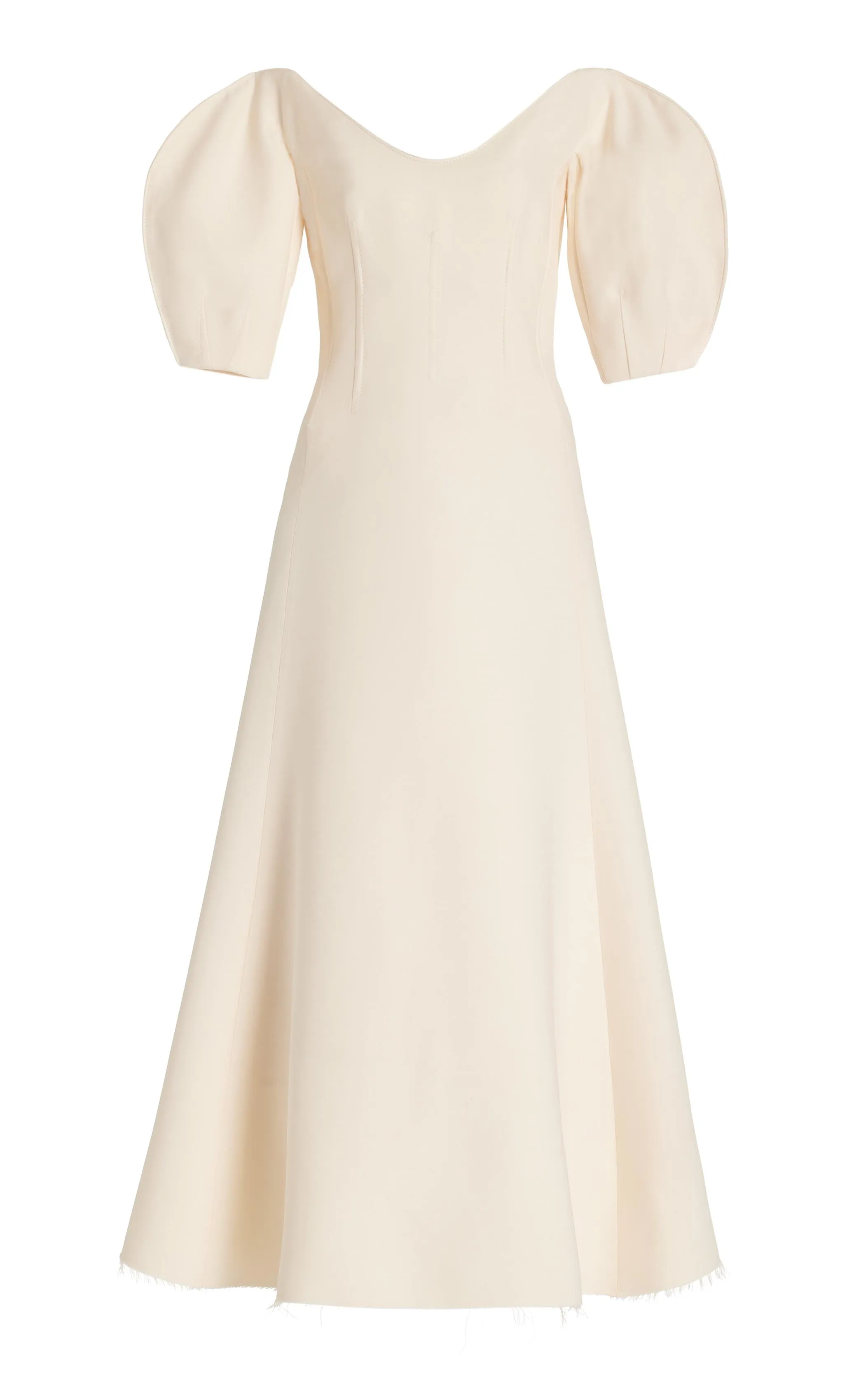 Buisier Dress in Ivory Wool Silk Cady sold by Gabriela Hearst
