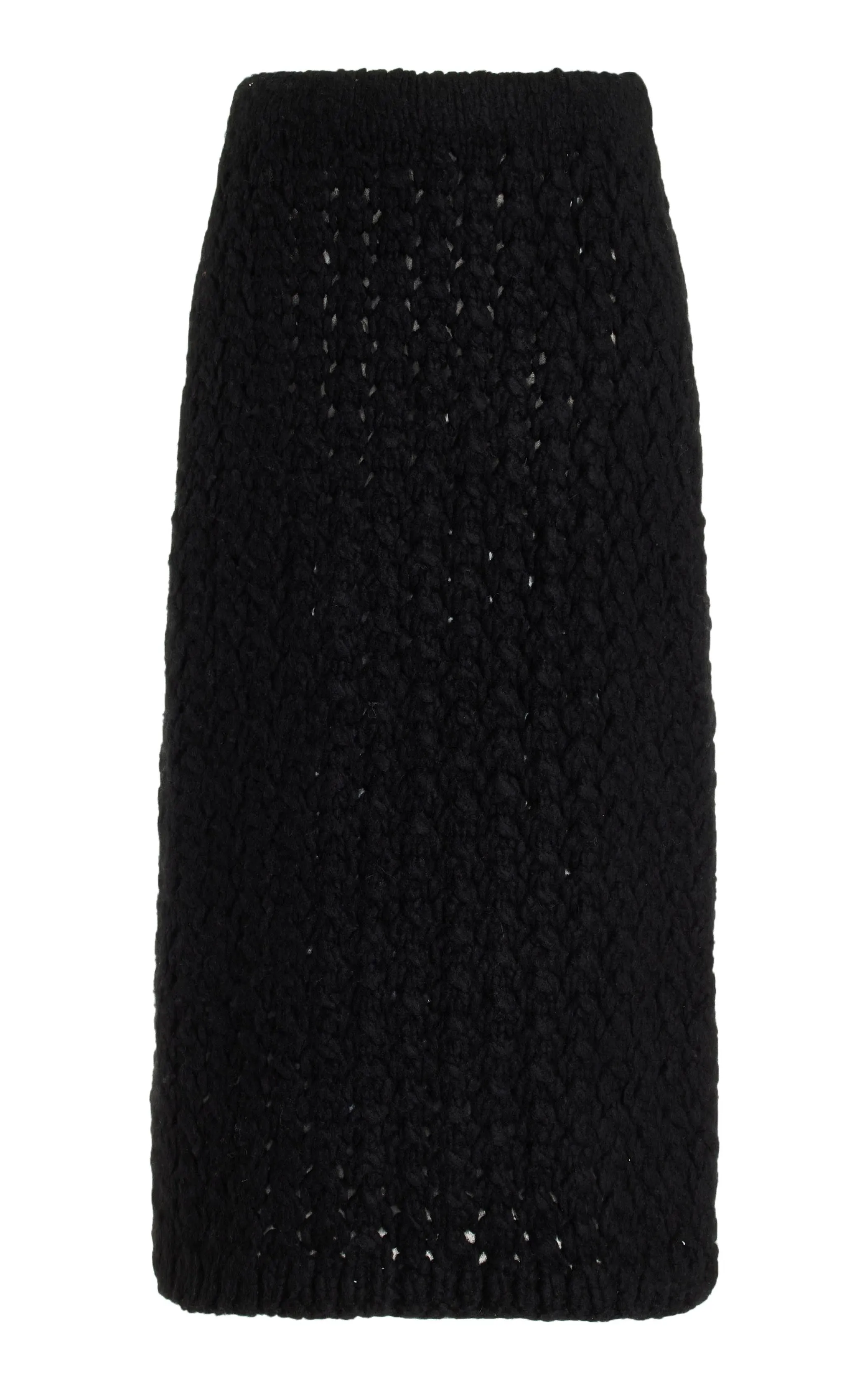 Collin Knit Midi Skirt in Black Welfat Cashmere sold by Gabriela Hearst