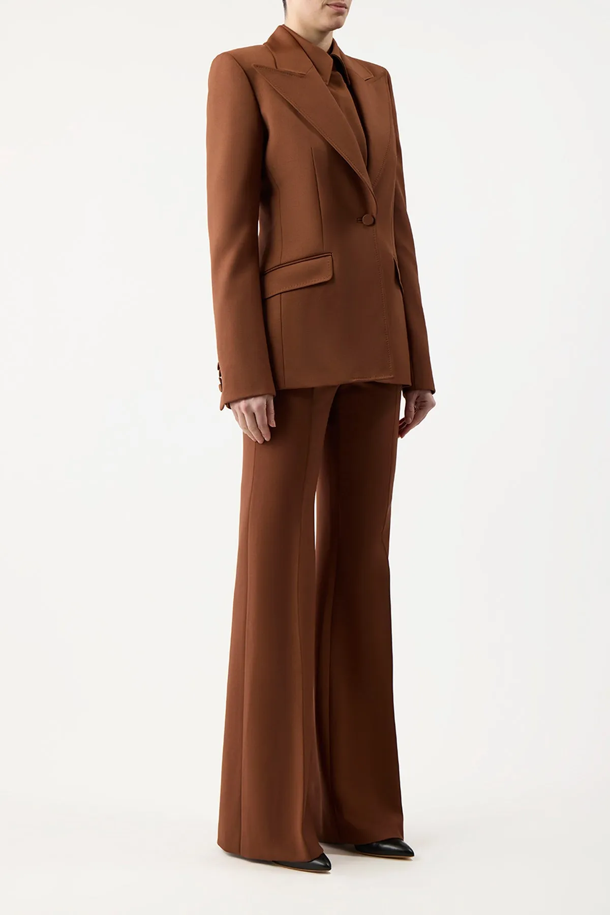 Leiva Blazer in Cognac Sportswear Wool sold by Gabriela Hearst product image thumbnail 3
