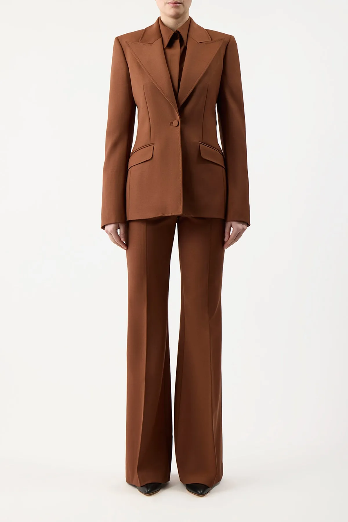 Leiva Blazer in Cognac Sportswear Wool sold by Gabriela Hearst product image thumbnail 2
