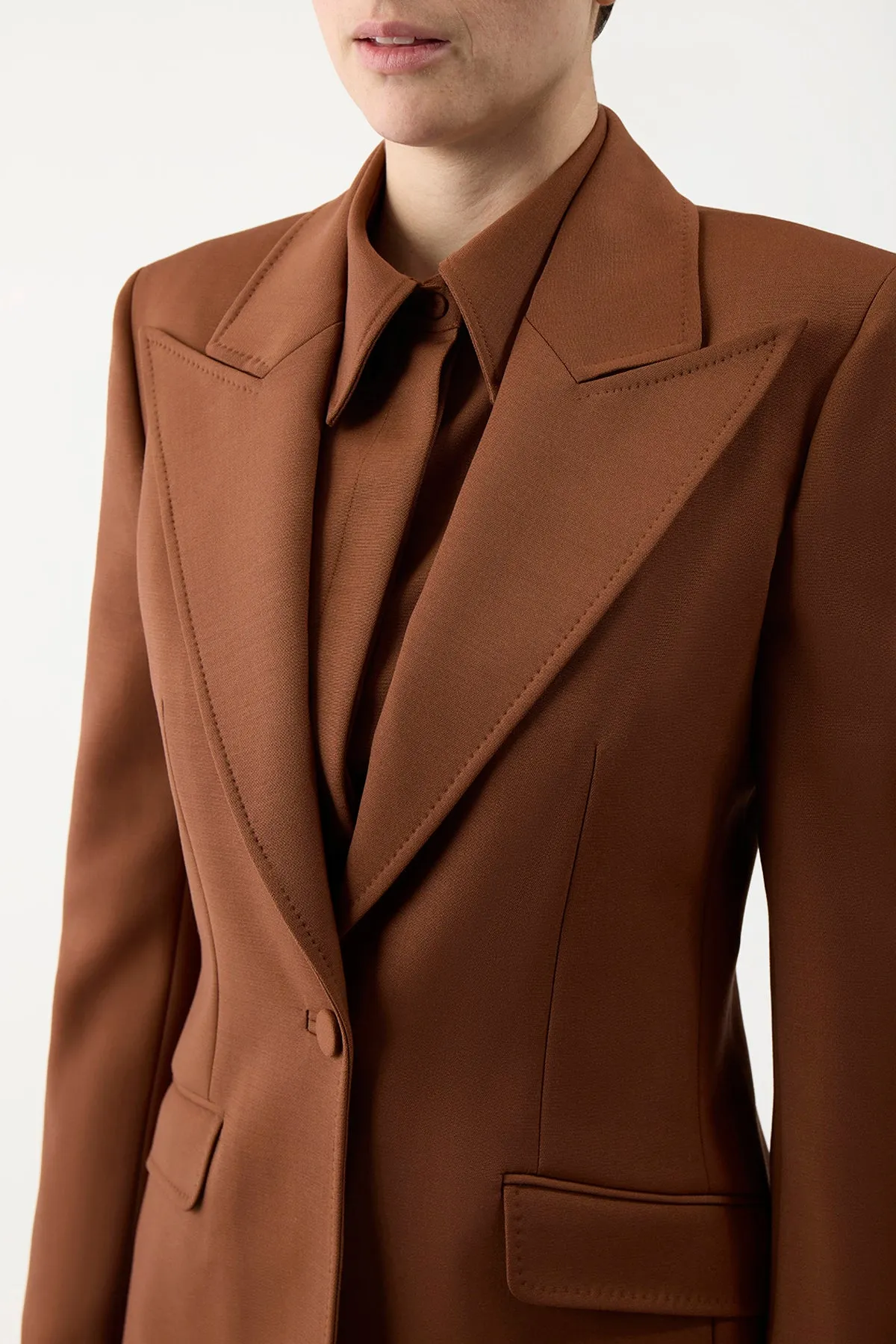 Leiva Blazer in Cognac Sportswear Wool sold by Gabriela Hearst product image thumbnail 5