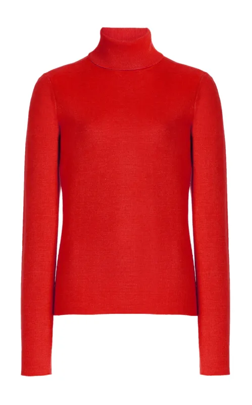 May Knit Turtleneck in Red Topaz Merino Wool Cashmere sold by Gabriela Hearst