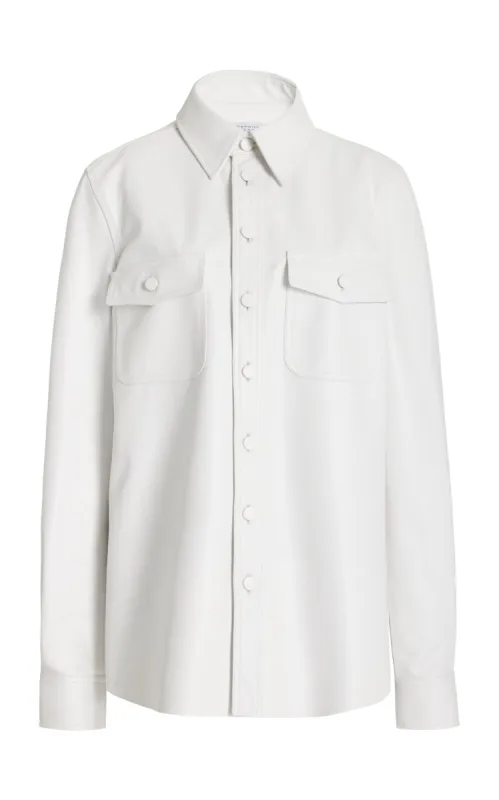 John Austin Shirt in White Nappa Leather sold by Gabriela Hearst