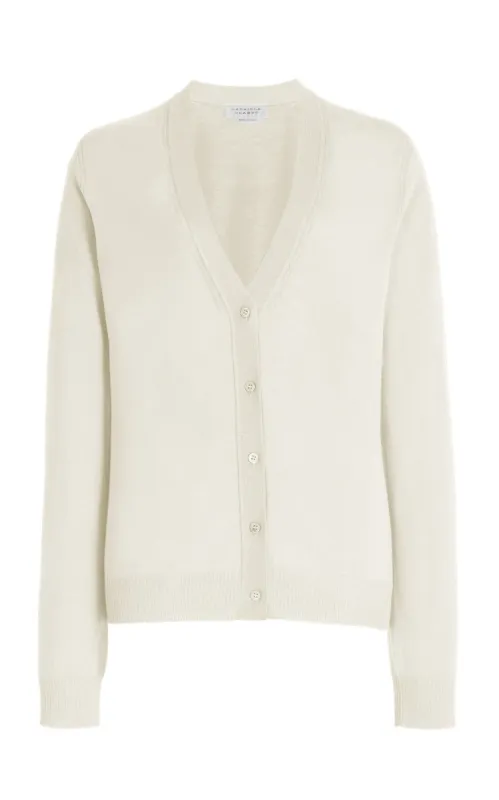 Tori Knit Cardigan in Ivory Cashmere Silk sold by Gabriela Hearst