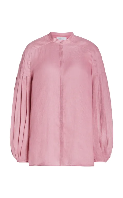 Laetitia Blouse in Rose Quartz Linen sold by Gabriela Hearst