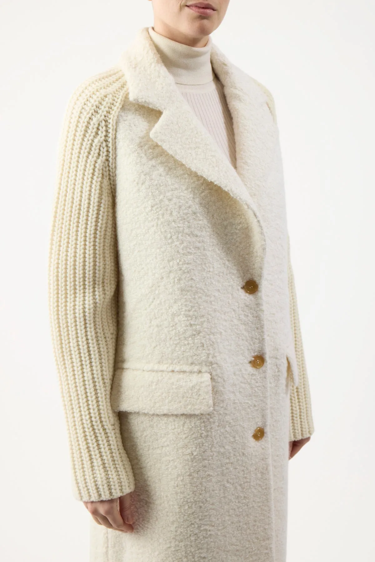 Charles Coat in Ivory Cashmere Boucle sold by Gabriela Hearst product image thumbnail 2