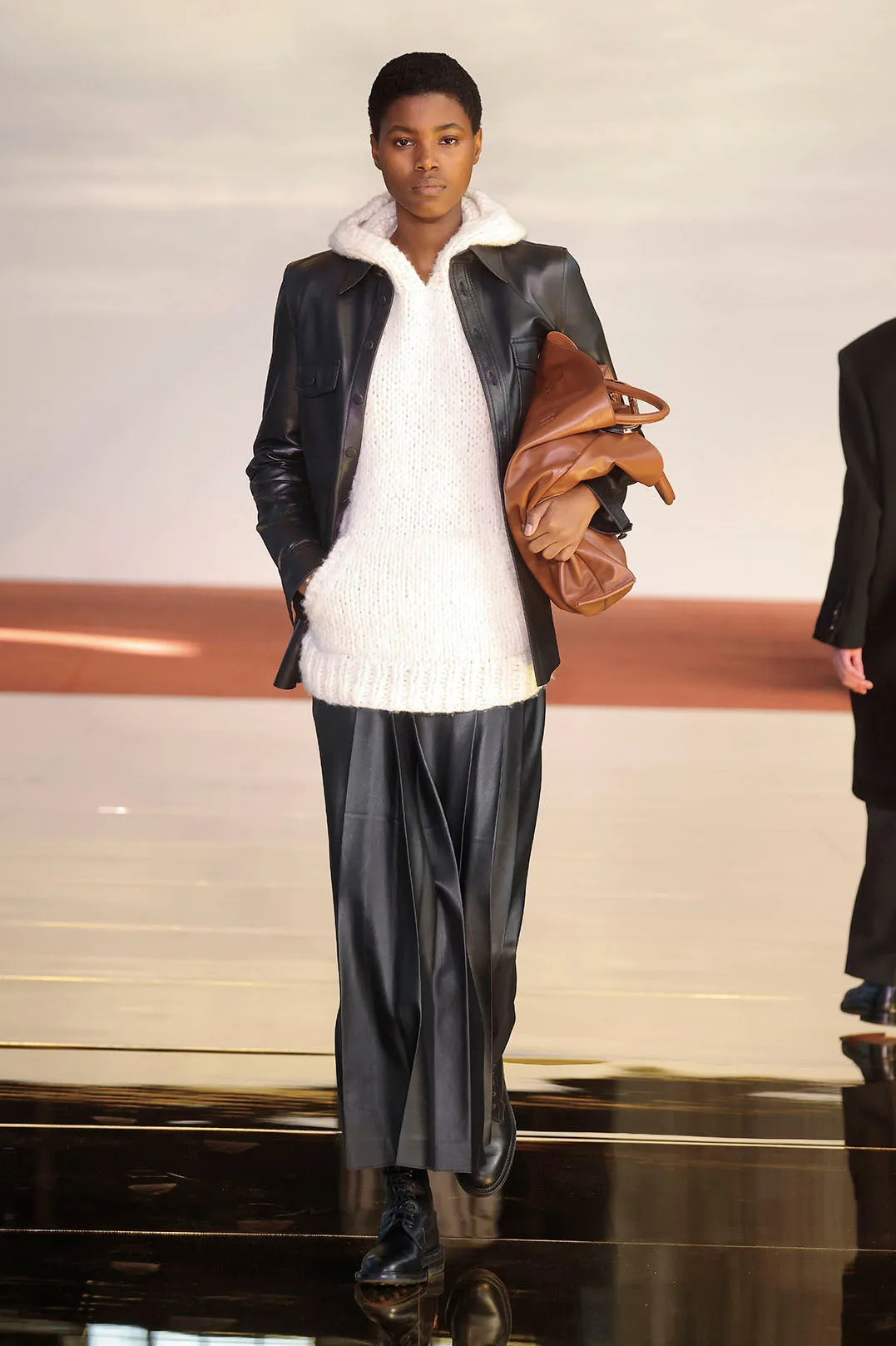 John Austin Shirt in Black Nappa Leather sold by Gabriela Hearst product image thumbnail 2