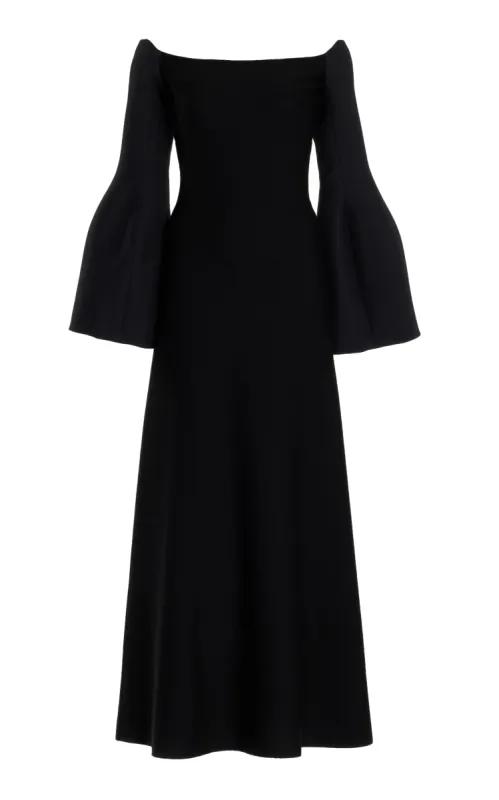 Sinead Dress in Black Wool Silk Cady sold by Gabriela Hearst