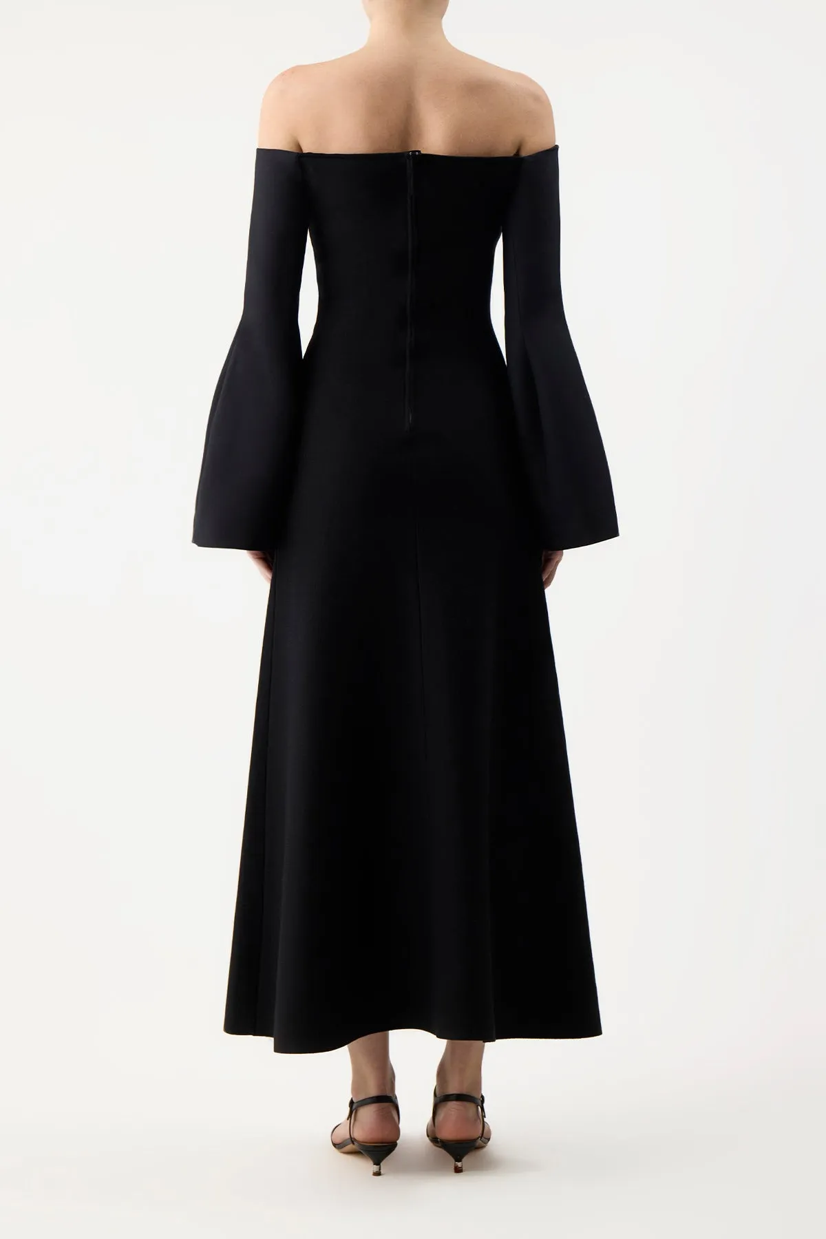 Sinead Dress in Black Wool Silk Cady sold by Gabriela Hearst product image thumbnail 4