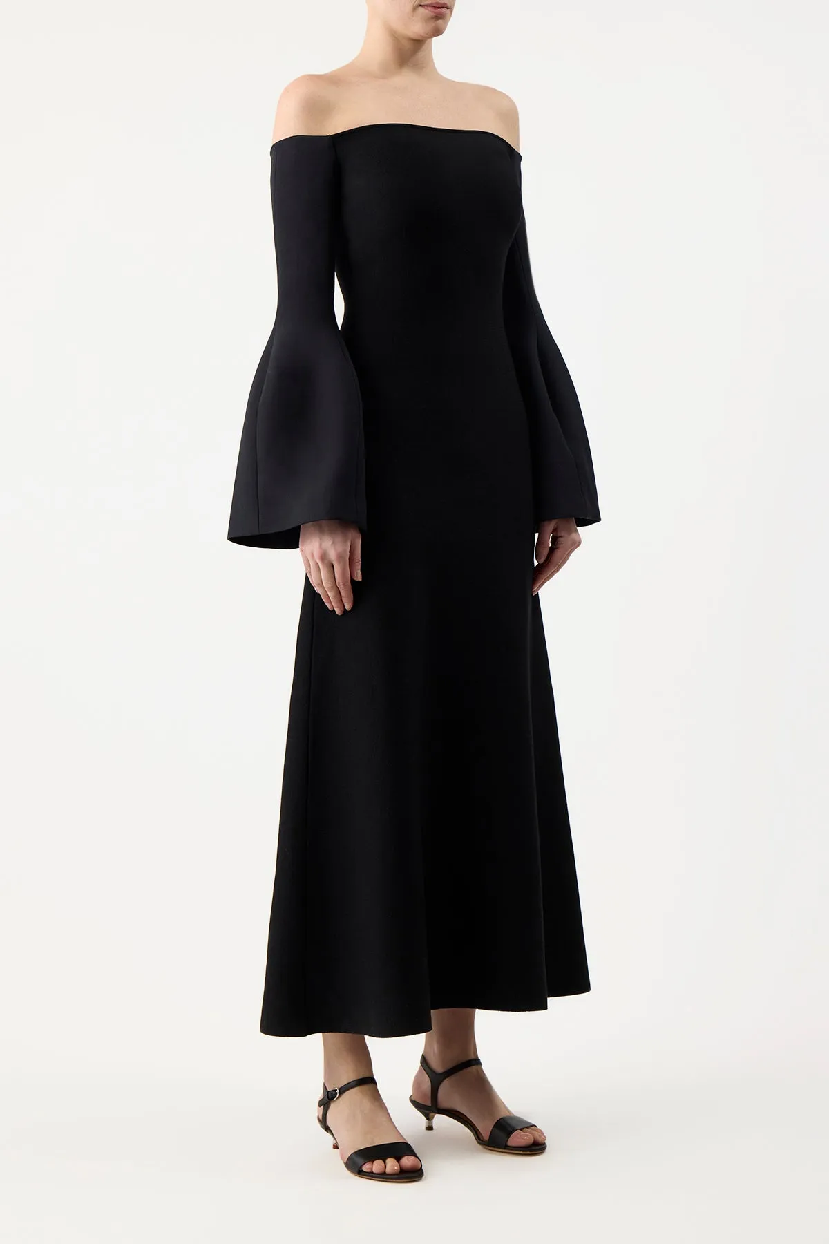 Sinead Dress in Black Wool Silk Cady sold by Gabriela Hearst product image thumbnail 3