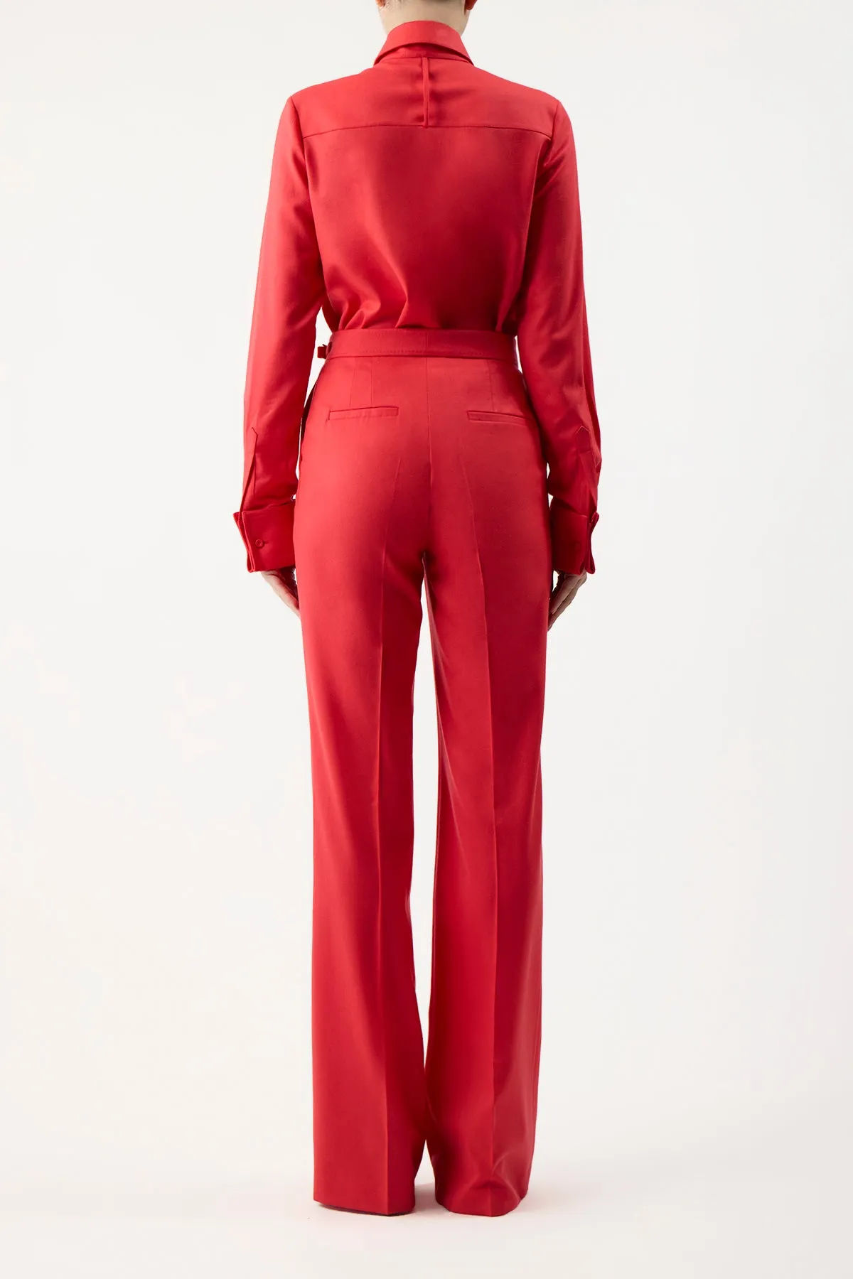 Etlin Shirt in Red Topaz Superfine Wool sold by Gabriela Hearst product image thumbnail 4