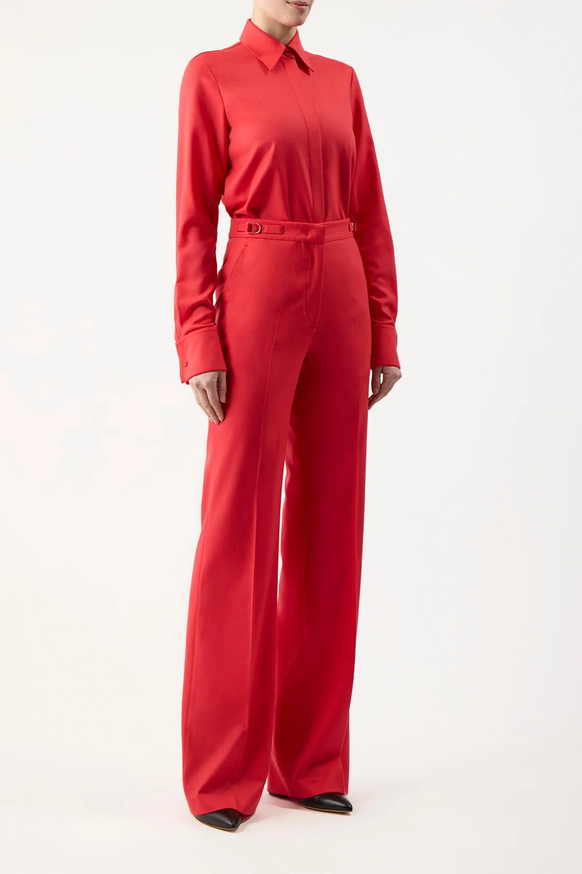 Etlin Shirt in Red Topaz Superfine Wool sold by Gabriela Hearst product image thumbnail 3