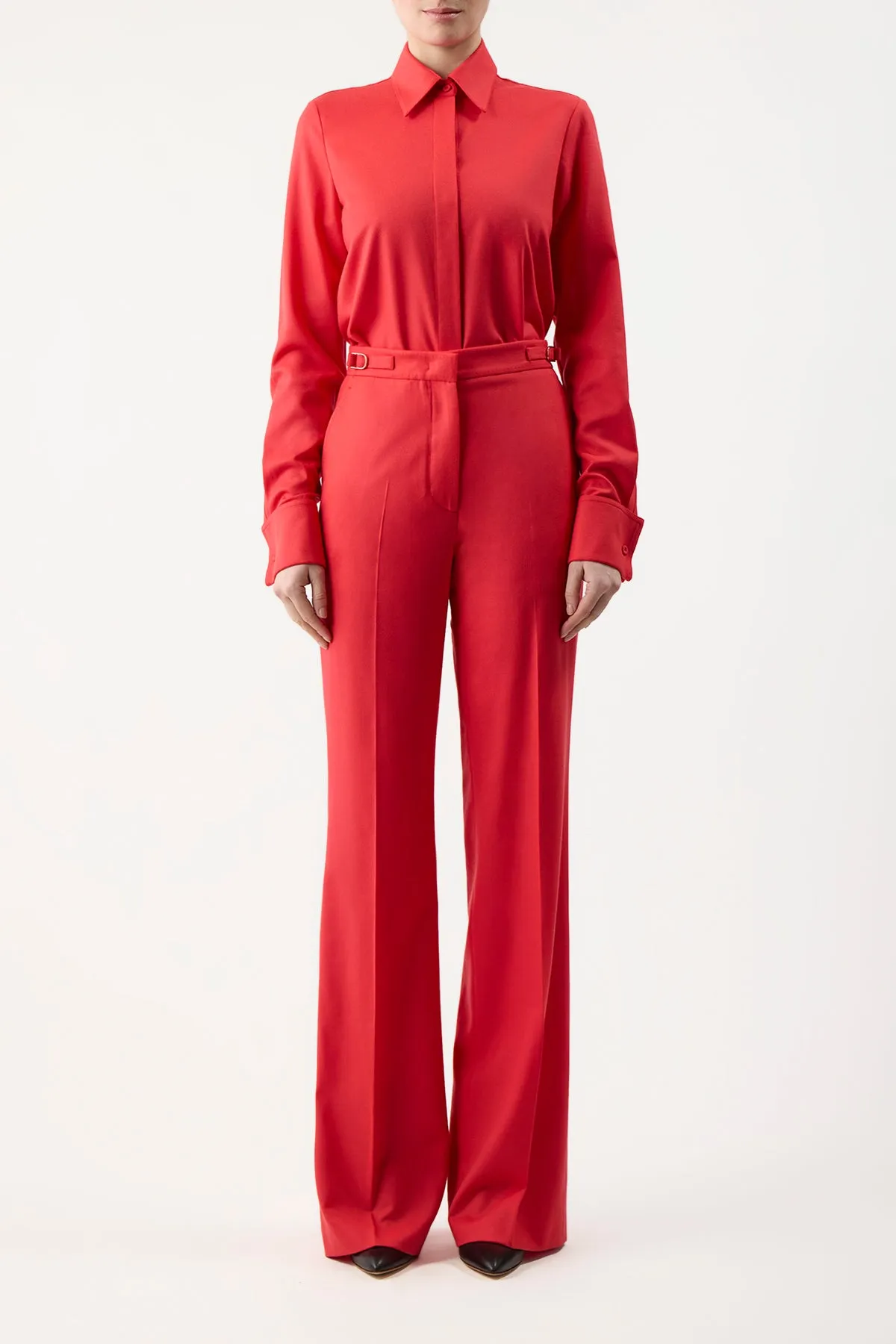 Etlin Shirt in Red Topaz Superfine Wool sold by Gabriela Hearst product image thumbnail 2