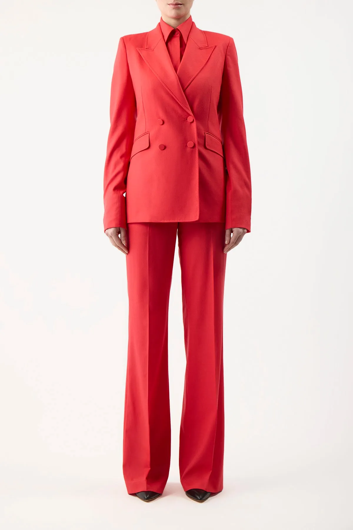 Stephanie Blazer in Red Topaz Superfine Wool sold by Gabriela Hearst product image thumbnail 2