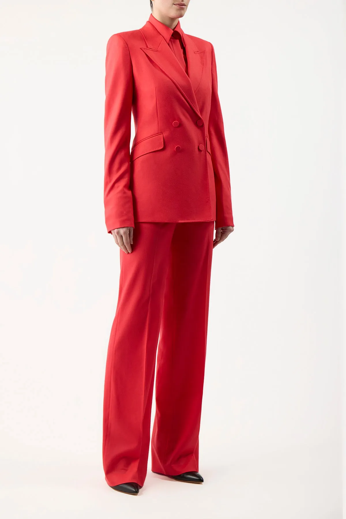 Stephanie Blazer in Red Topaz Superfine Wool sold by Gabriela Hearst product image thumbnail 3