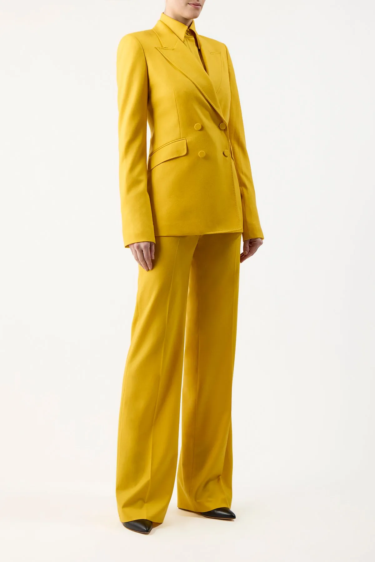 Stephanie Blazer in Golden Birch Superfine Wool sold by Gabriela Hearst product image thumbnail 3