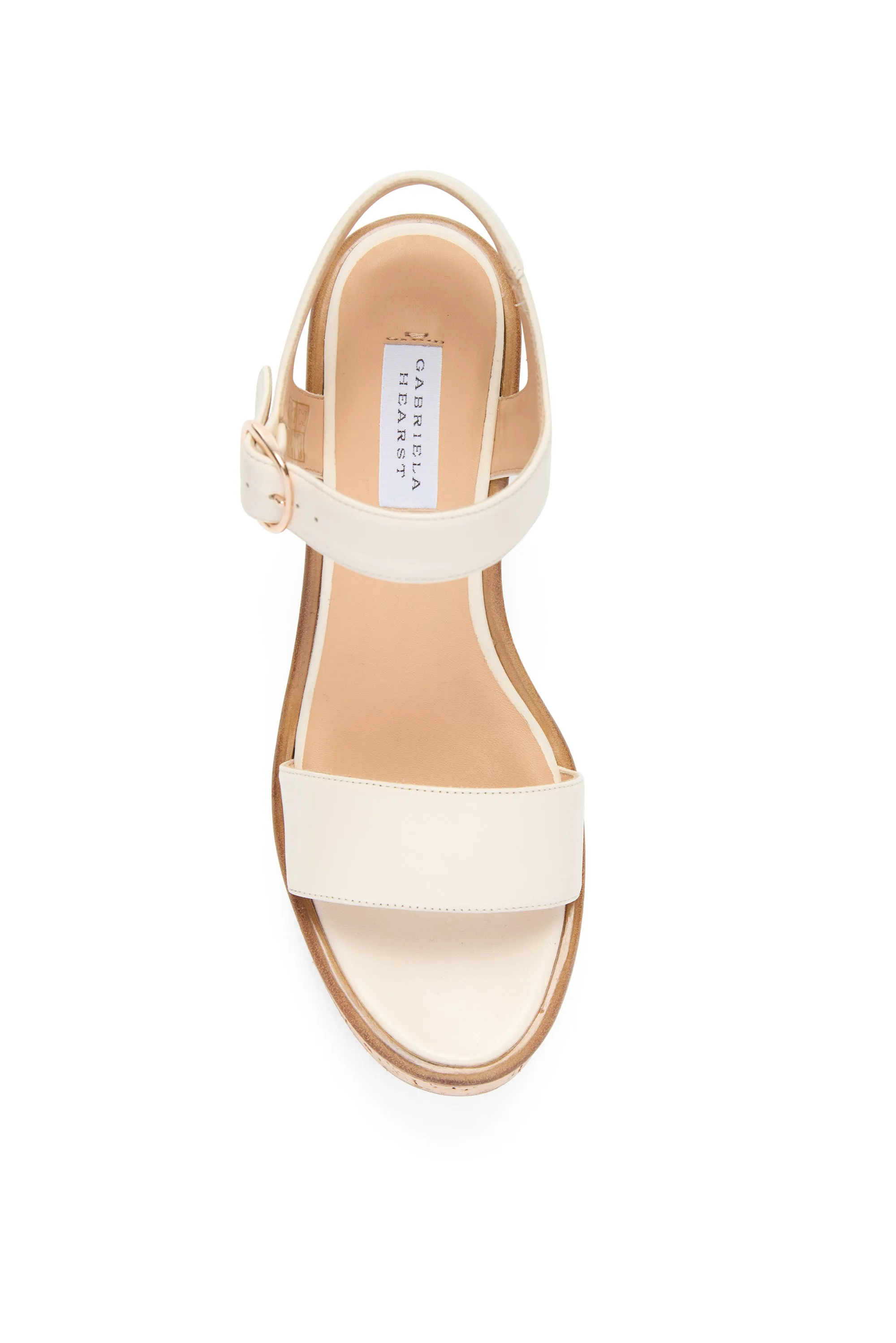 Sardis Platform Sandal in Cream Nappa Leather sold by Gabriela Hearst product image thumbnail 4