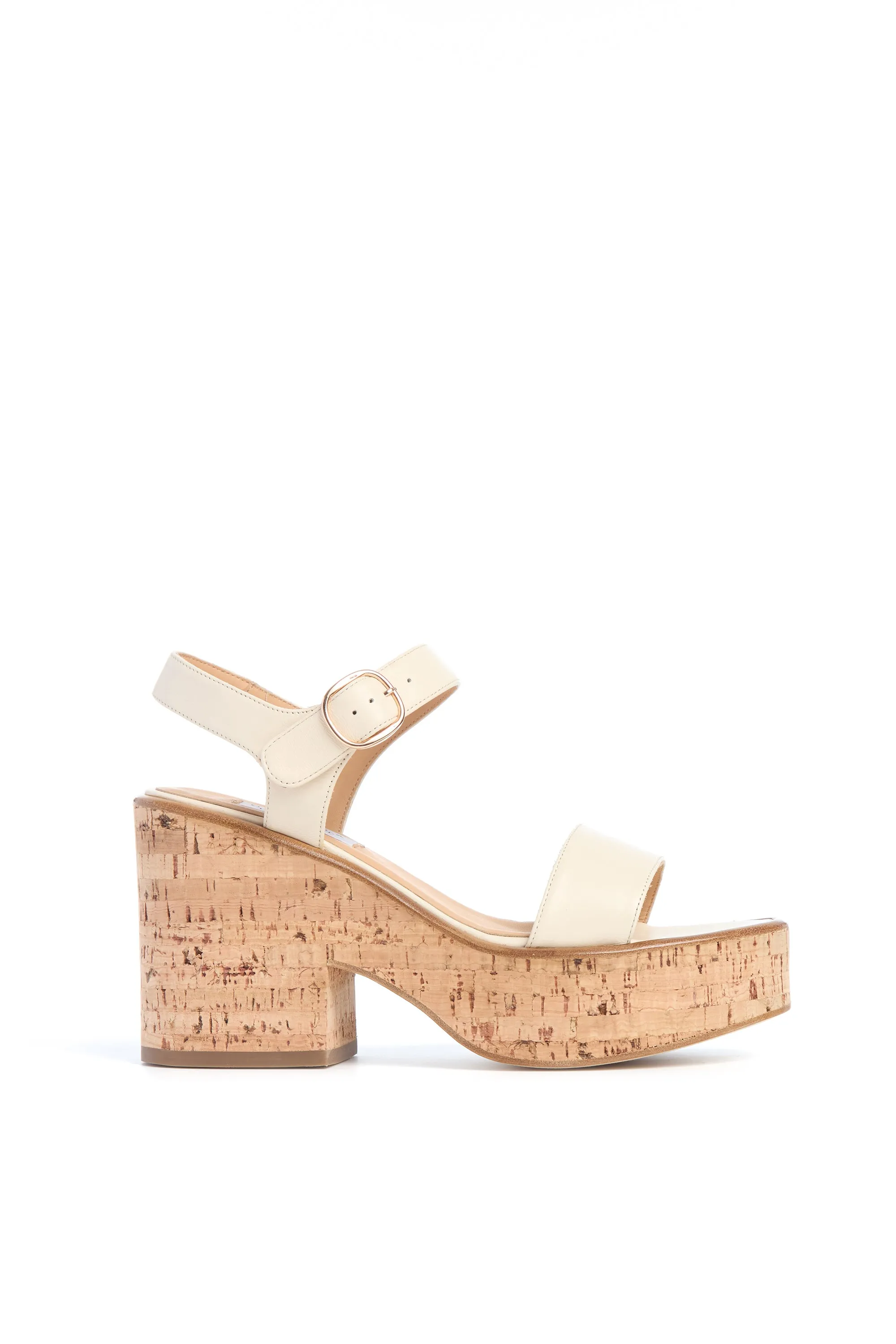 Sardis Platform Sandal in Cream Nappa Leather sold by Gabriela Hearst