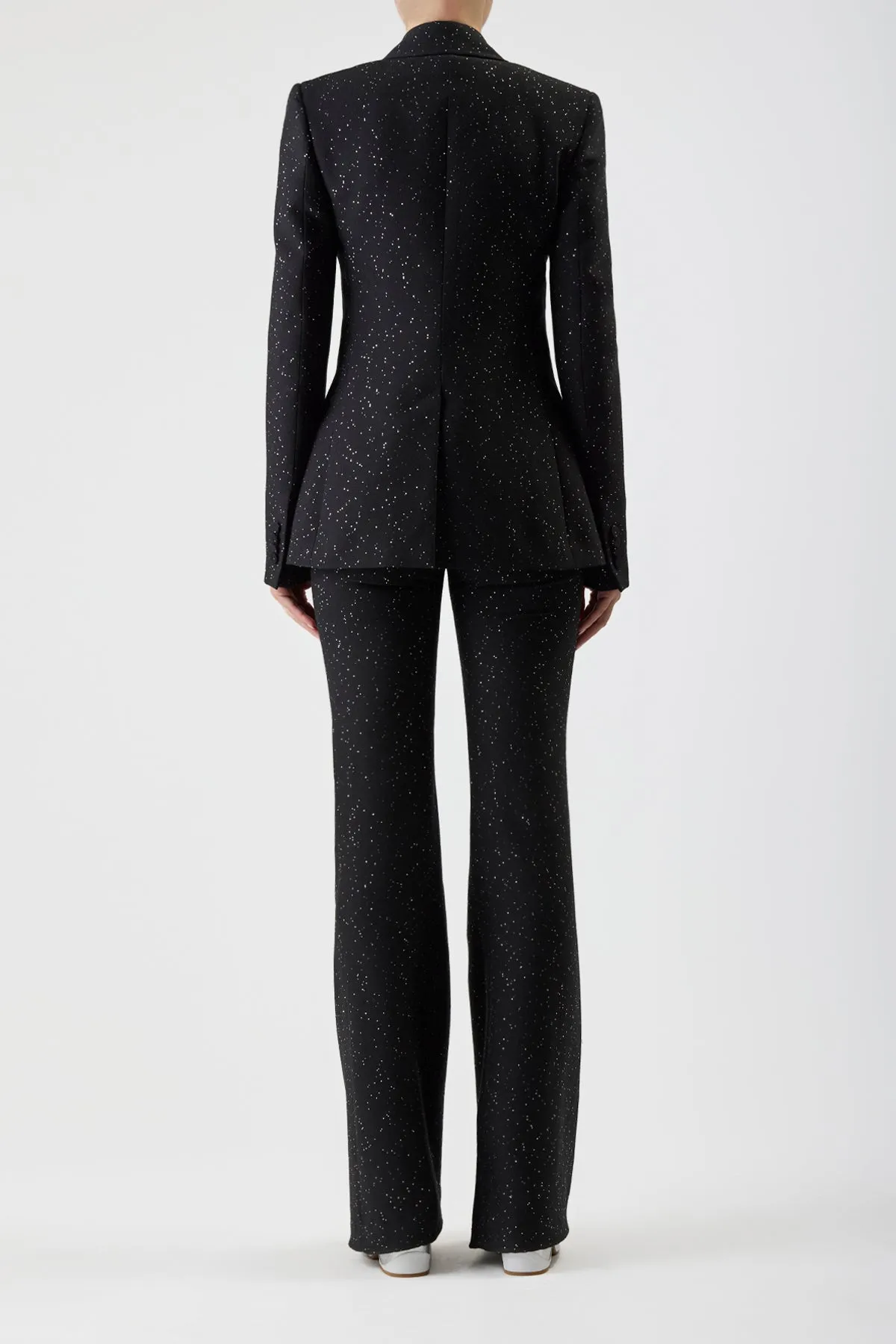 Leiva Sequin Blazer in Black Virgin Wool sold by Gabriela Hearst product image thumbnail 4