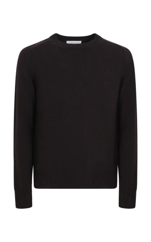 Daniel Knit Sweater in Chocolate Cashmere sold by Gabriela Hearst