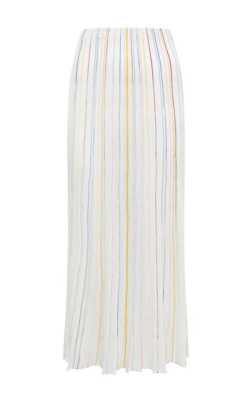 Celeano Knit Midi Skirt in Ivory Multi Merino Wool made by Gabriela Hearst