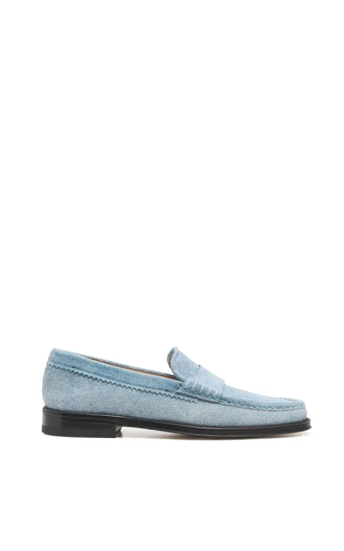 Seren Loafer in Light Blue Suede Denim sold by Gabriela Hearst