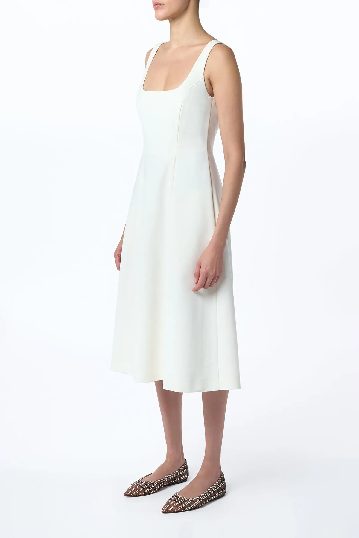 Adaline Midi Dress in Ivory Soft Wool sold by Gabriela Hearst product image thumbnail 3