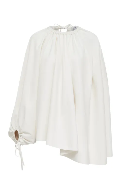 Wilmer Pleated Cape Top In Ivory Soft Leather sold by Gabriela Hearst