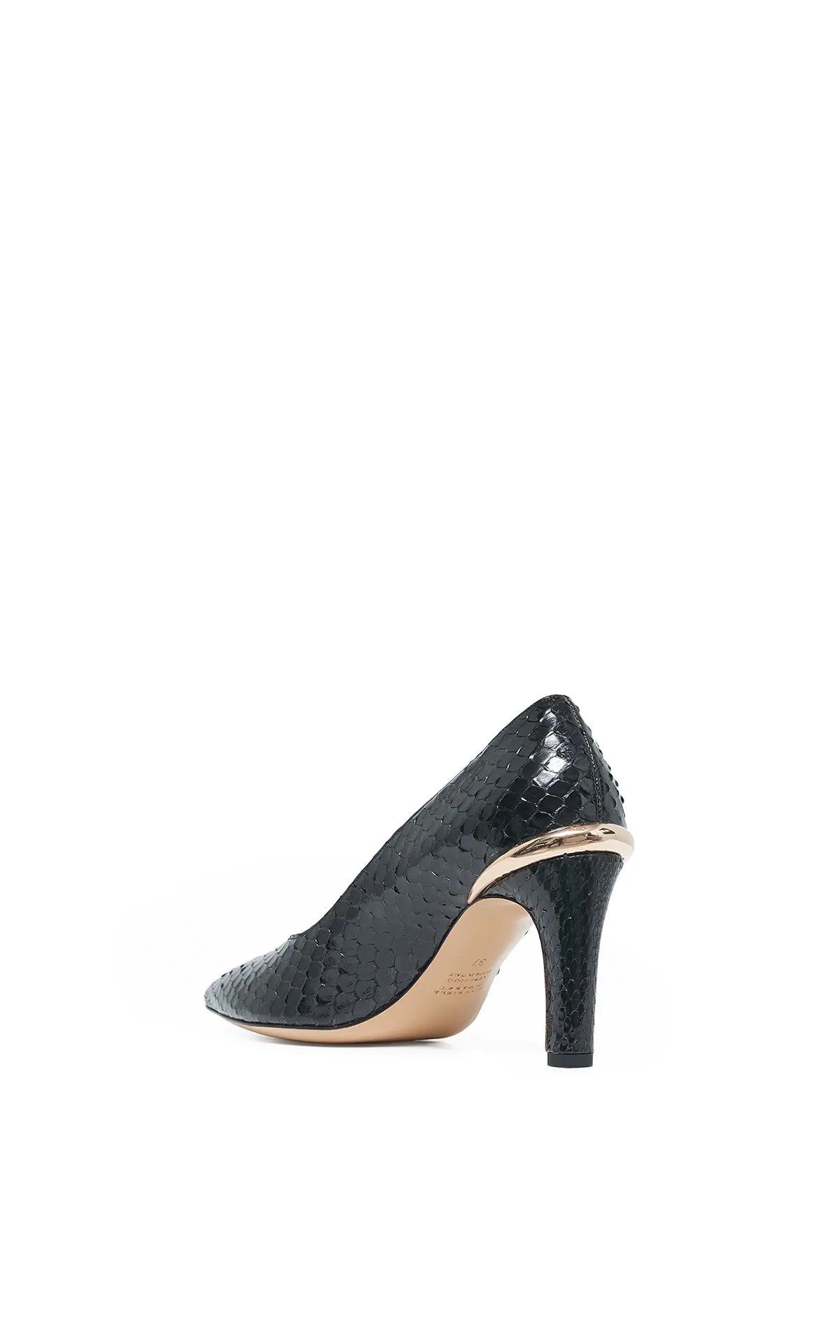 Edwina High Heel Stiletto Pump in Black Snakeskin sold by Gabriela Hearst product image thumbnail 4