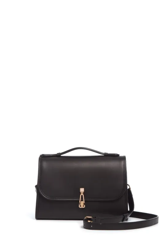 Medium Leonora Flap Bag in Black Leather sold by Gabriela Hearst