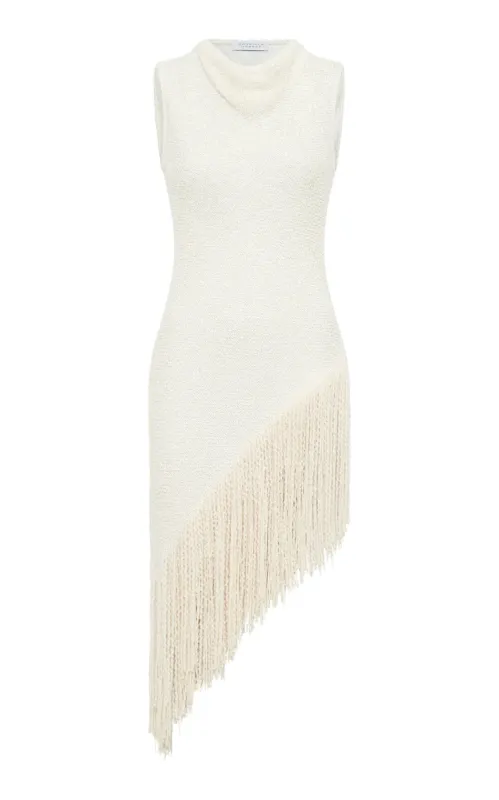 Ursin Fringe Top in Ivory Silk Boucle sold by Gabriela Hearst