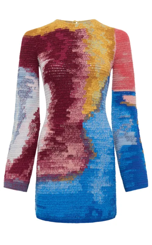 Millicent Knit Tunic in Aurora Multi Cashmere Wool sold by Gabriela Hearst