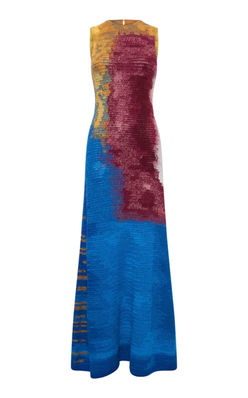 June Knit Maxi Dress in Aurora Multi Cashmere made by Gabriela Hearst