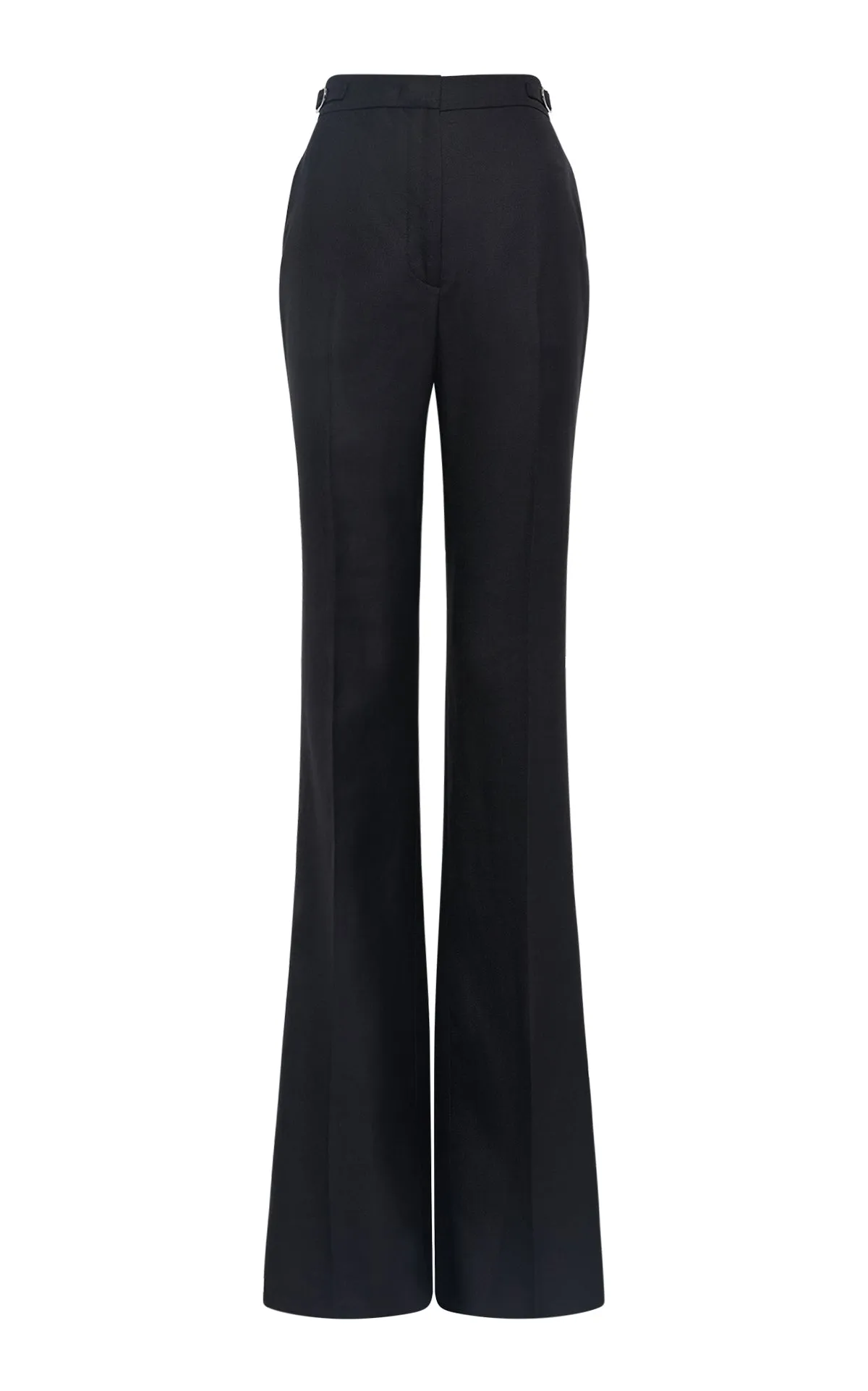 Vesta Flared Pant in Black Virgin Wool Silk Linen sold by Gabriela Hearst