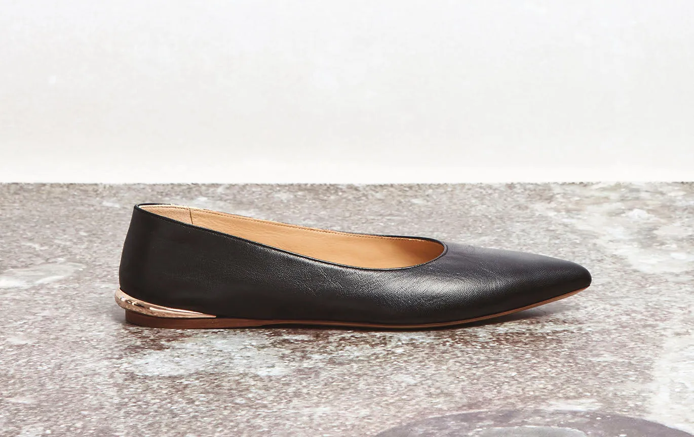 Fleur Ballerina Flat Shoe in Black Nappa Leather sold by Gabriela Hearst product image thumbnail 5