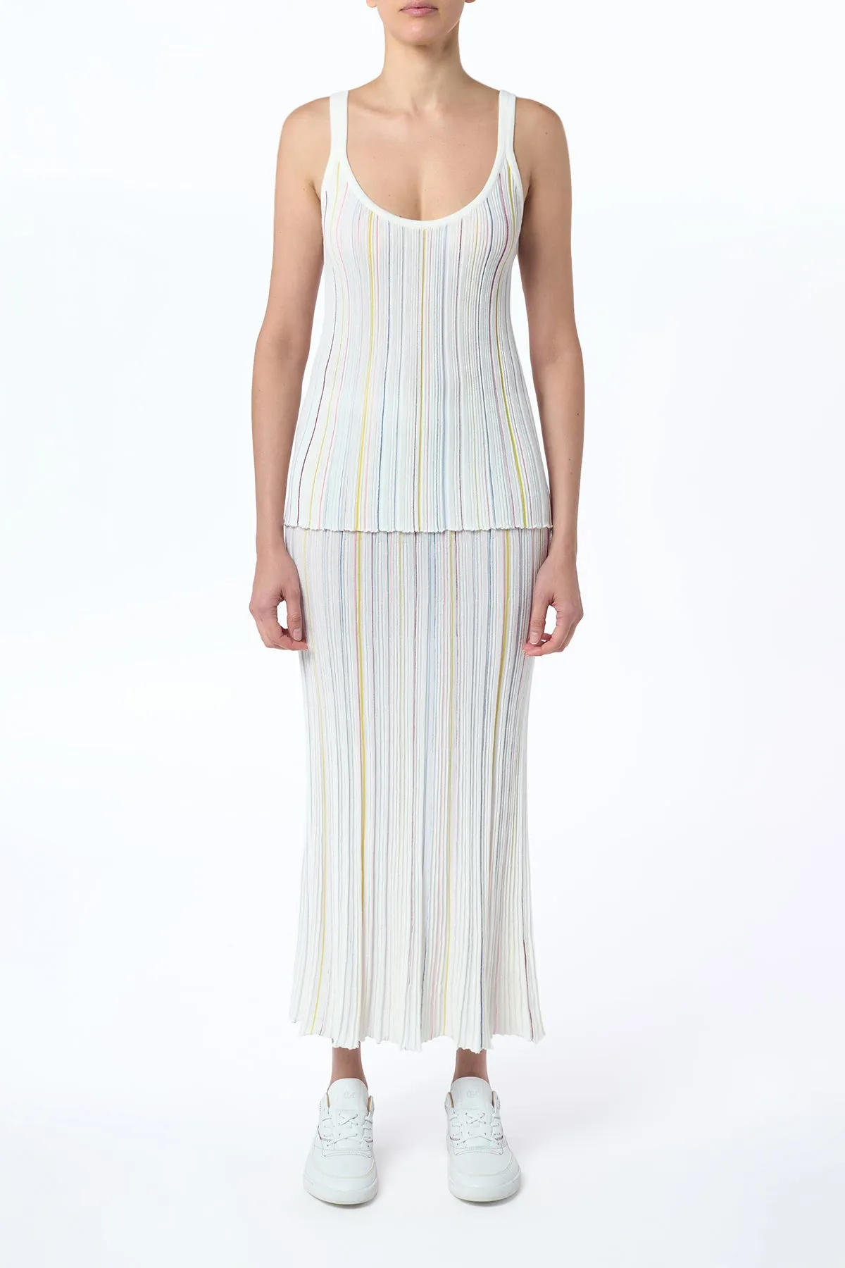 Yara Knit Tank Top in Ivory Multi Merino Wool sold by Gabriela Hearst product image thumbnail 2