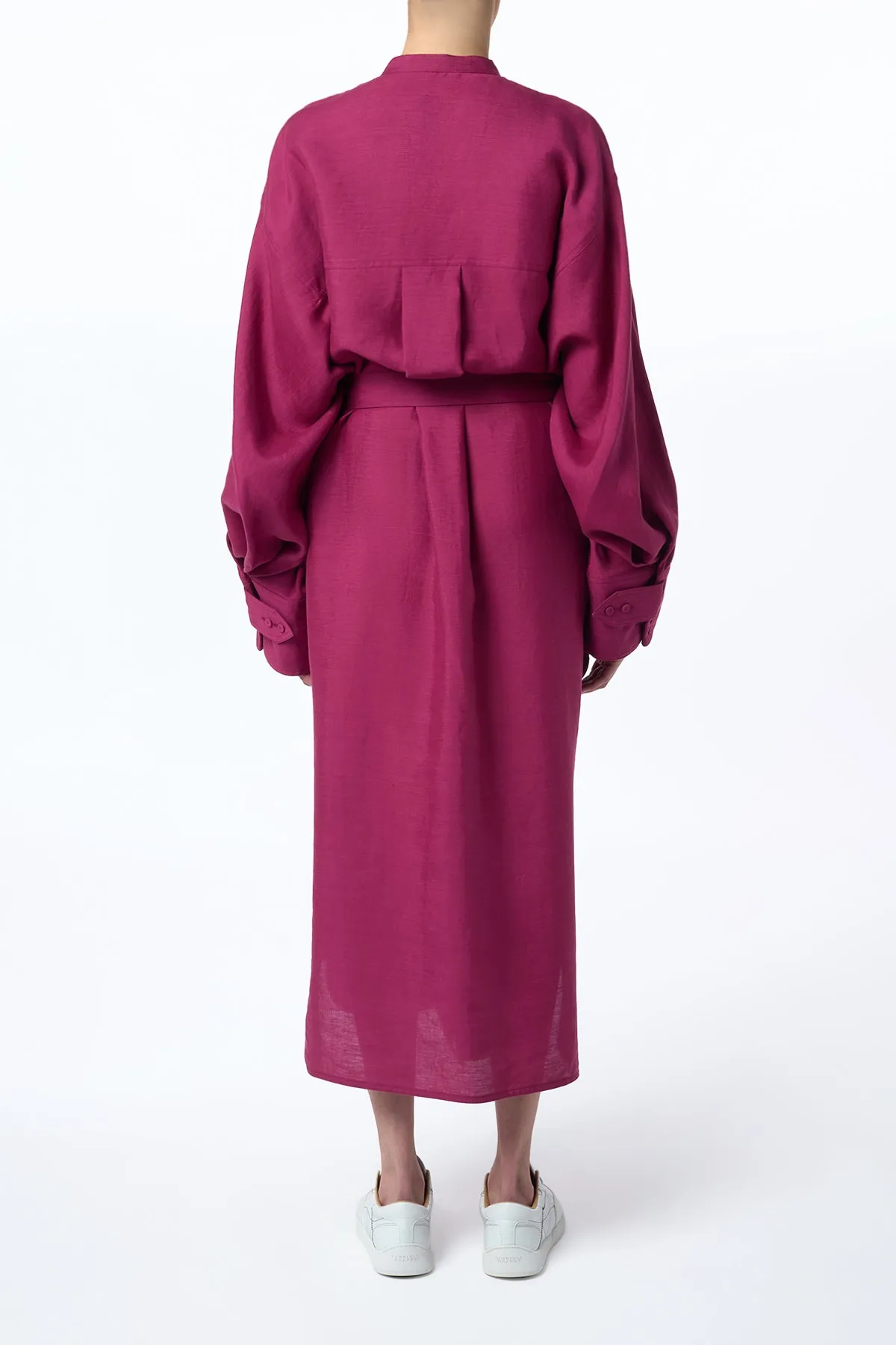 Tilda Dress in Raspberry Aloe Linen sold by Gabriela Hearst product image thumbnail 4