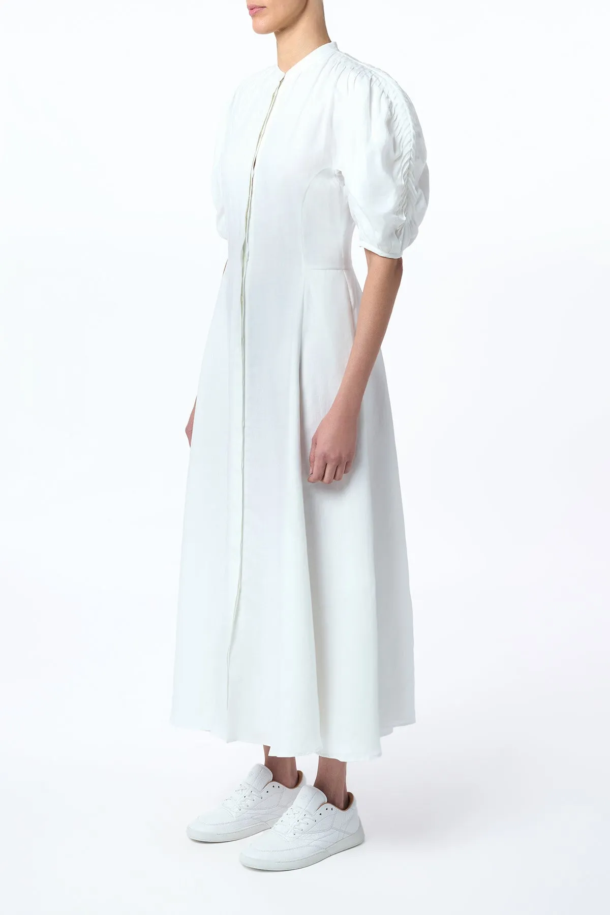 Arabella Shirt-Dress in White Aloe Linen sold by Gabriela Hearst product image thumbnail 3