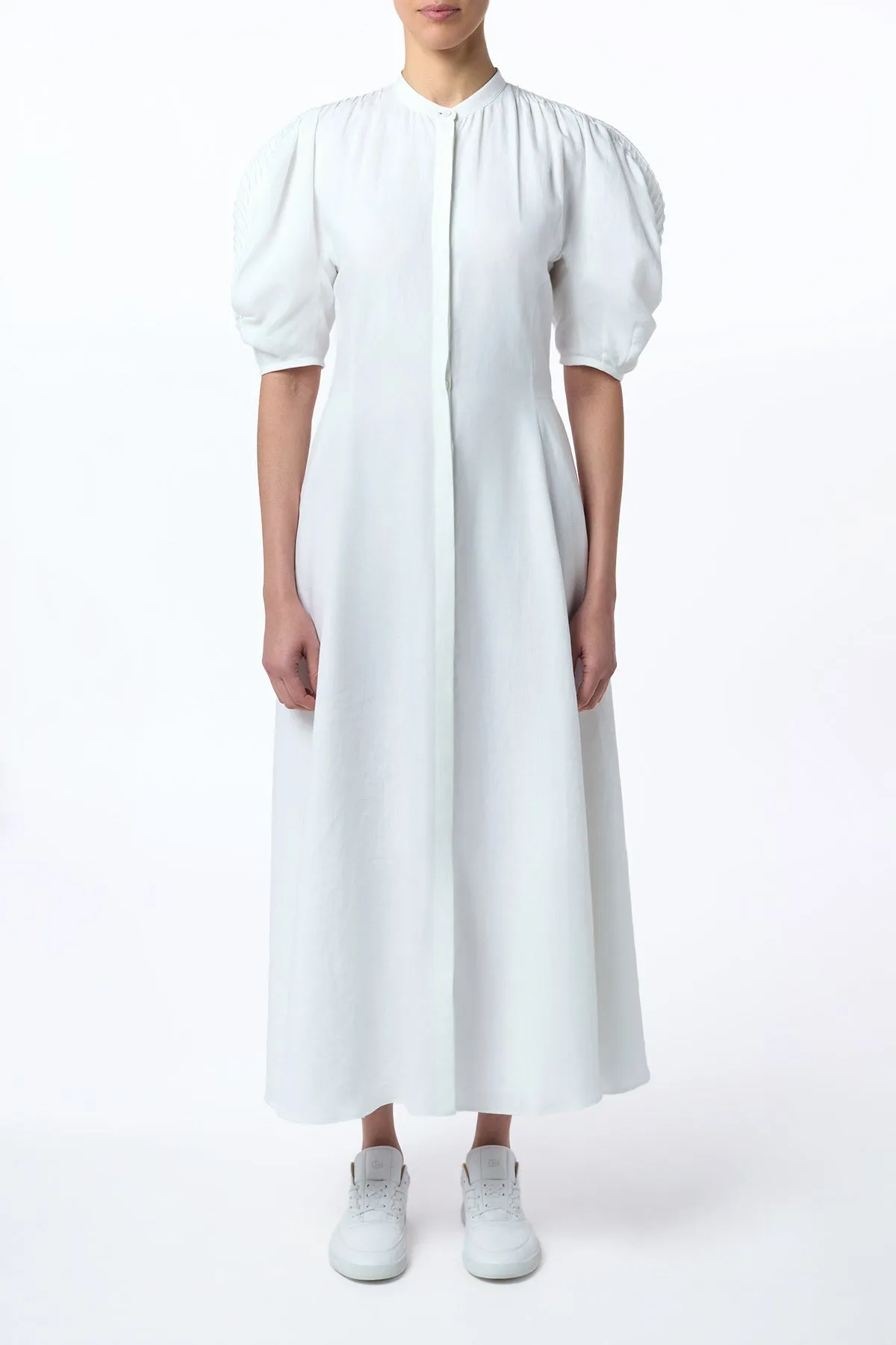 Arabella Shirt-Dress in White Aloe Linen sold by Gabriela Hearst product image thumbnail 2