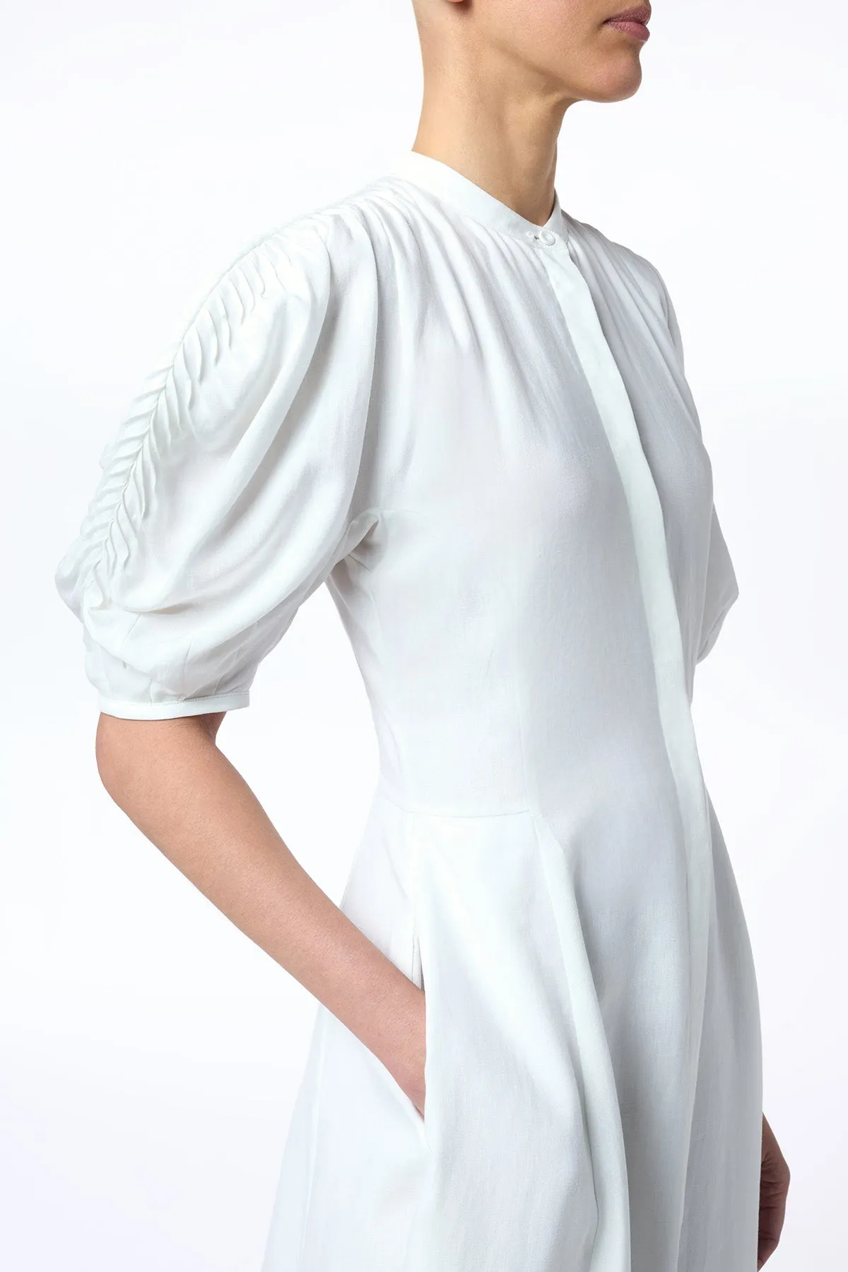 Arabella Shirt-Dress in White Aloe Linen sold by Gabriela Hearst product image thumbnail 5