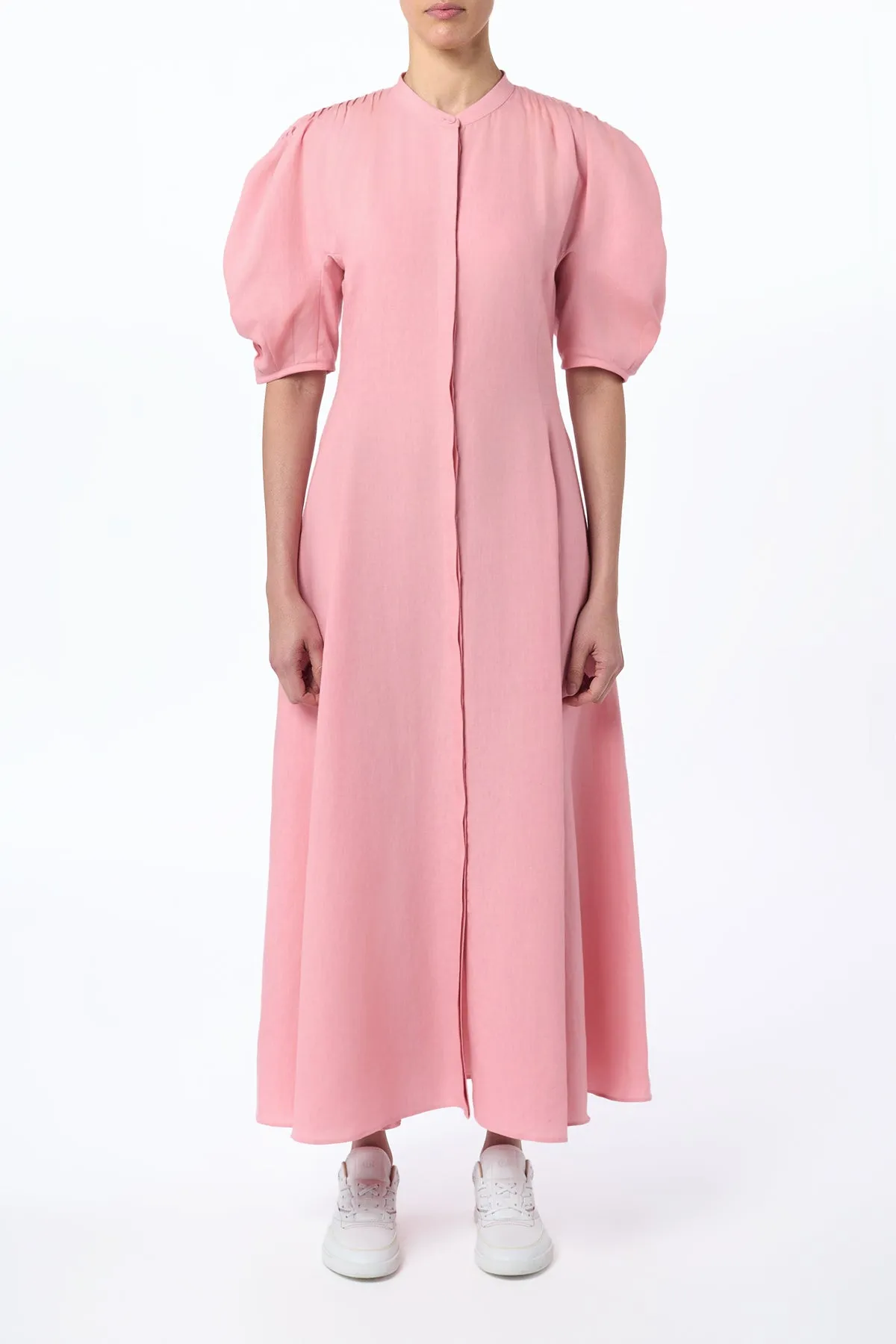 Arabella Shirt-Dress in Rosa Aloe Linen sold by Gabriela Hearst product image thumbnail 2