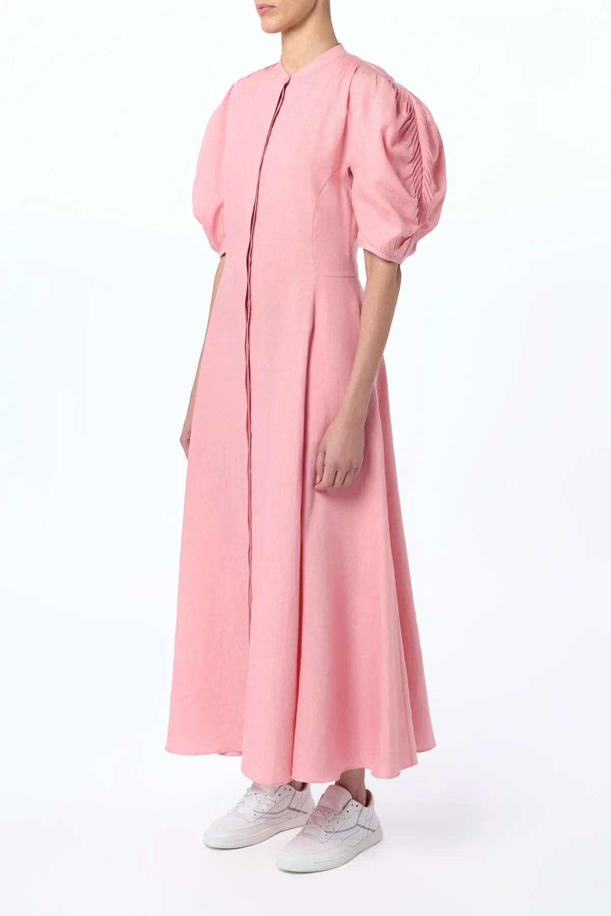 Arabella Shirt-Dress in Rosa Aloe Linen sold by Gabriela Hearst product image thumbnail 3