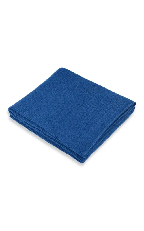 Nyja Knit Blanket in Dark Blue Denim Cashmere sold by Gabriela Hearst