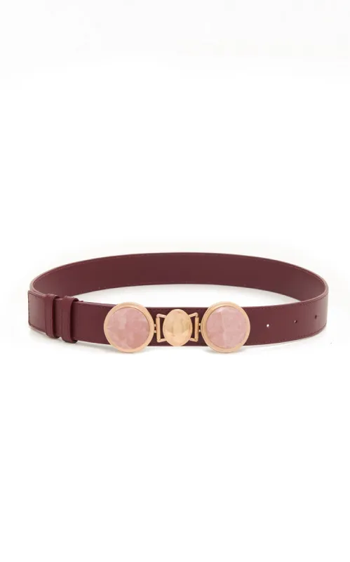 Grange Stone Belt in Bordeaux Leather sold by Gabriela Hearst